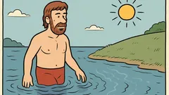 Vitsi: Kun Chuck Norris menee uimaan